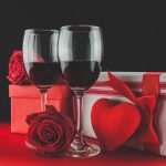 wine and gifts on Valentine's day